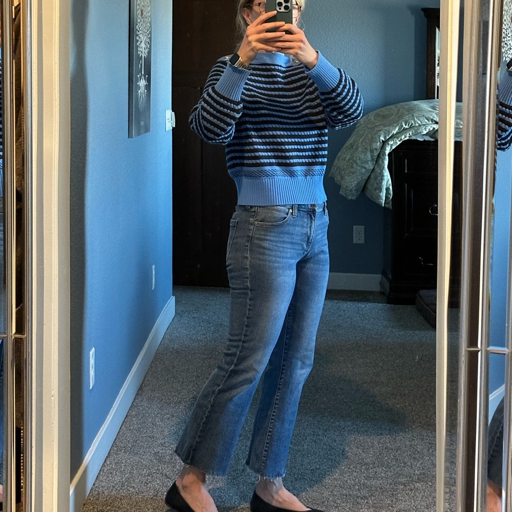 Liverpool Hannah Crop Flare Jeans with Raw Hem